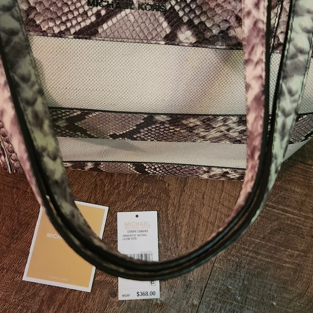 SAVED for : firstdownkicks Snake Print Michael kors  Tote with Wrist-let/Pouch - Picture 9 of 14